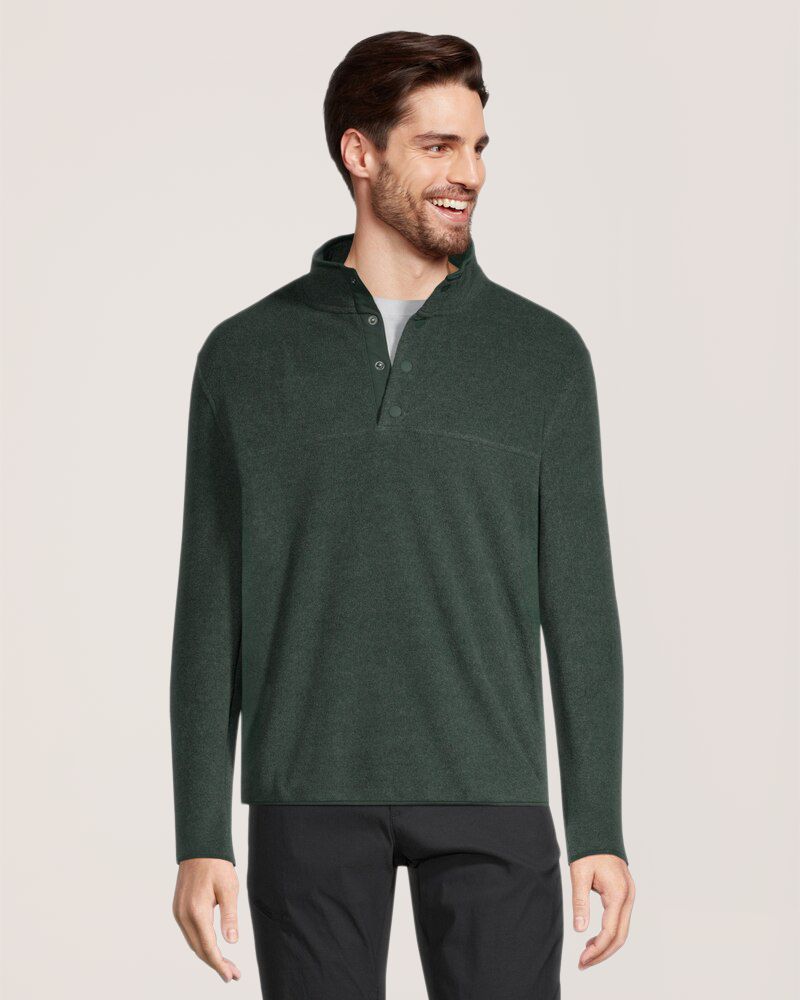 WindRiver Men's Outdoor Fleece Quarter Snap Mockneck