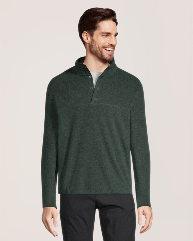 WindRiver Men's Outdoor Fleece Quarter Snap Mockneck