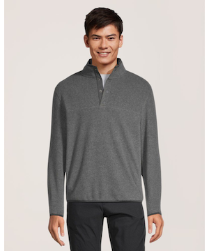 WindRiver Men's Outdoor Fleece Quarter Snap Mockneck