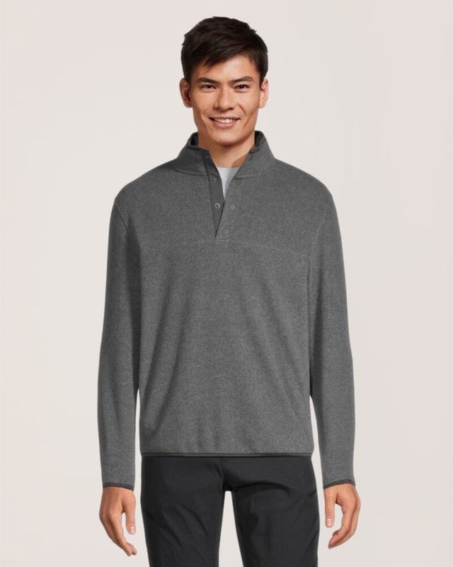 WindRiver Men's Outdoor Fleece Quarter Snap Mockneck