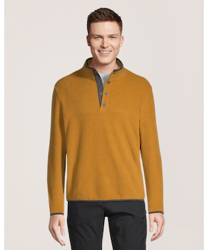 WindRiver Men's Outdoor Fleece Quarter Snap Mockneck