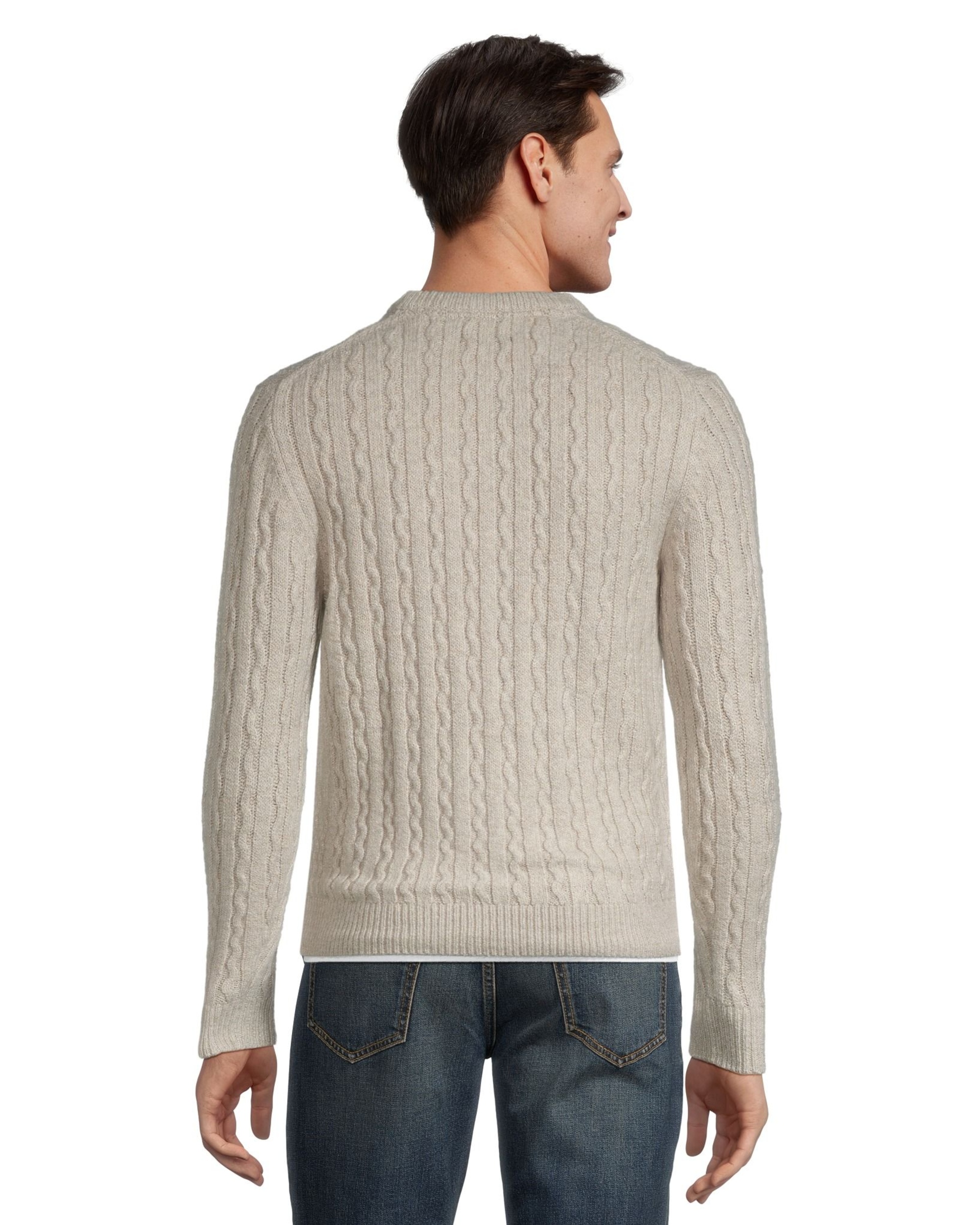Denver Hayes Men's Cable Stitch Crewneck Sweater | Marks