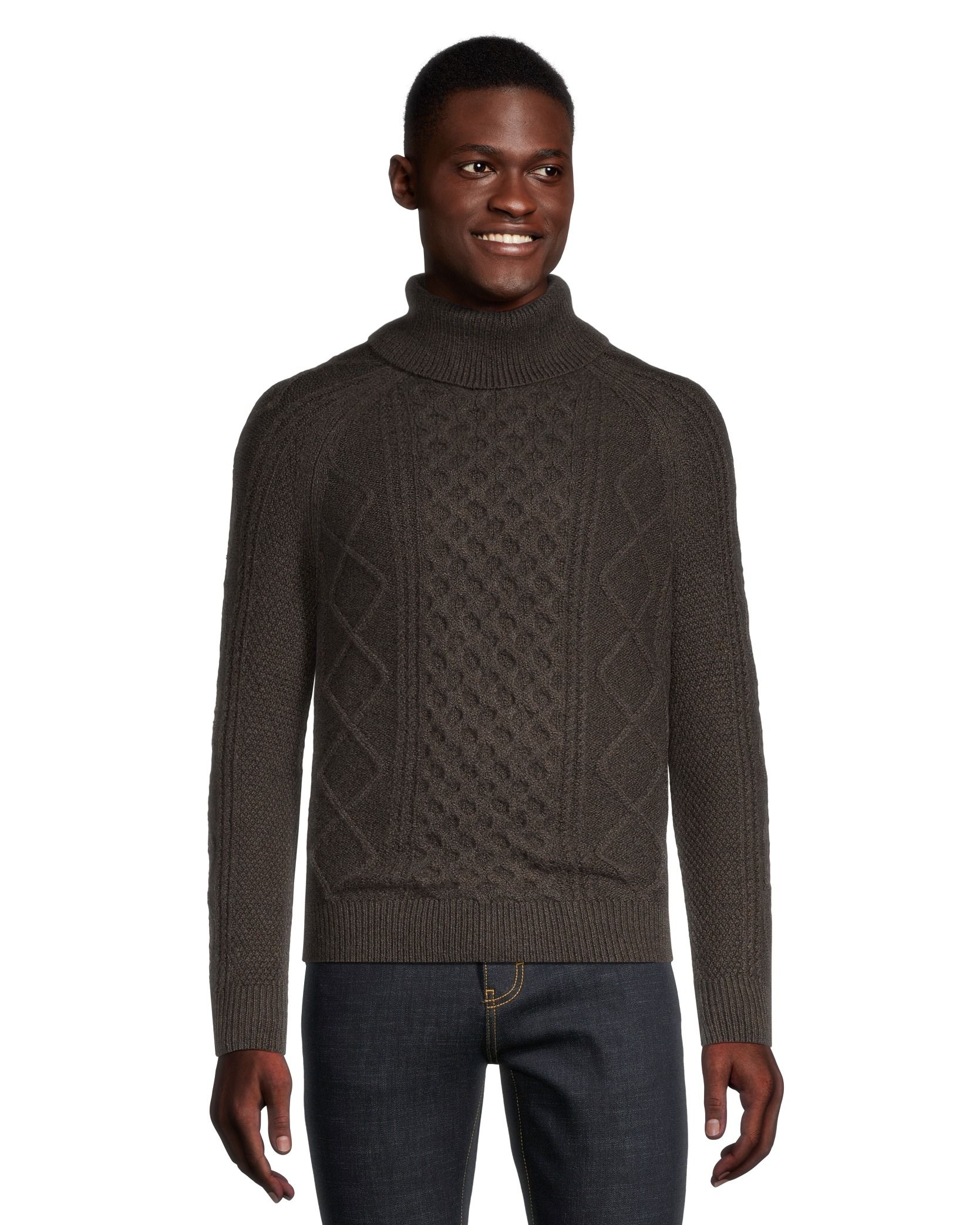 WindRiver Men s Heritage Cable Turtleneck Sweater