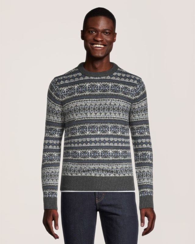 WindRiver Heritage Men's Fairisle AO Crewneck Sweater