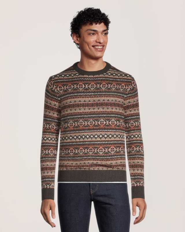 WindRiver Heritage Men's Fairisle AO Crewneck Sweater