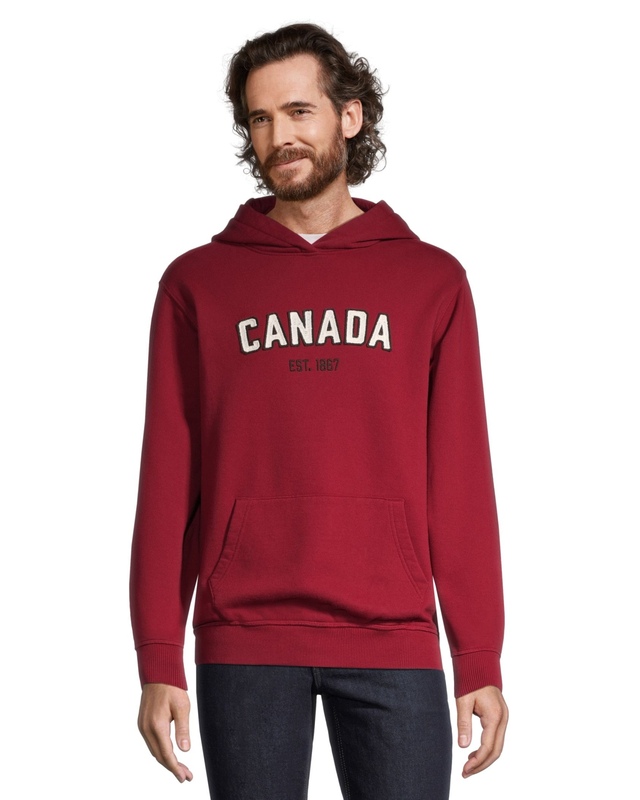 WindRiver Men's Heritage Original Fleece Canada Graphic Cotton Hoodie