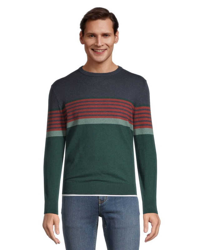 Chandail à encolure ras du cou en points de jersey de coton doux pour hommes, Denver Hayes