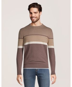 Chandail à encolure ras du cou en points de jersey de coton doux pour hommes, Denver Hayes