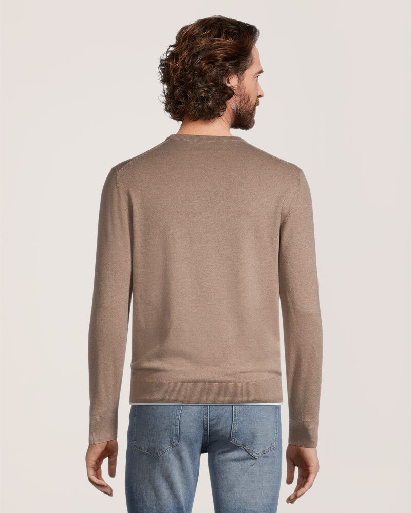 Chandail à encolure ras du cou en points de jersey de coton doux pour hommes, Denver Hayes