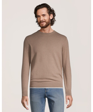 Chandail à encolure ras du cou en points de jersey de coton doux pour hommes, Denver Hayes