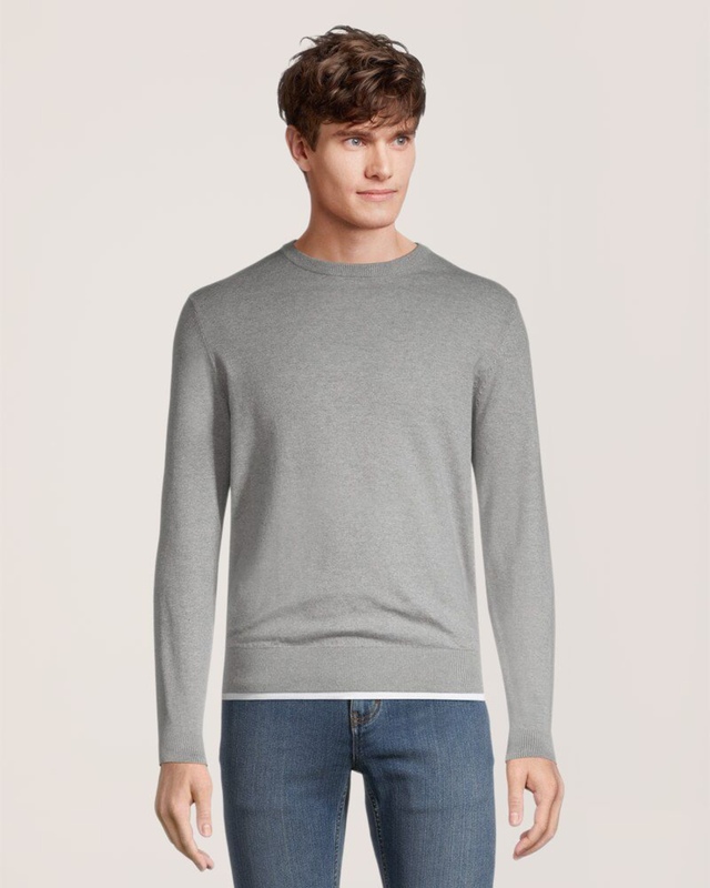 Chandail à encolure ras du cou en points de jersey de coton doux pour hommes, Denver Hayes