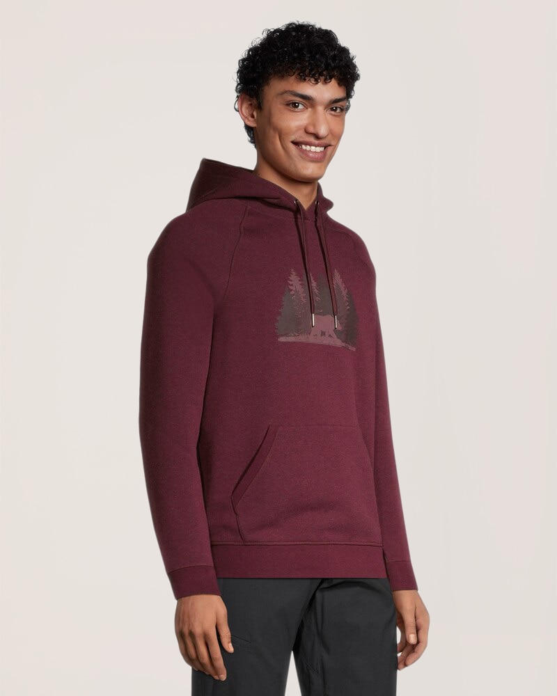 WindRiver Men's Bear Graphic Fleece Hoodie