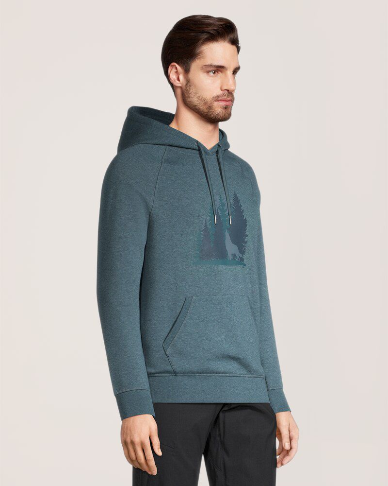 WindRiver Men's Wolf Graphic Fleece Hoodie