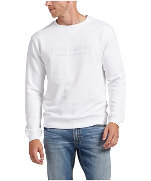 Silver Men's Cotton Fleece Logo Crewneck Sweatshirt
