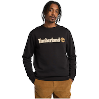 Timberland Men's Linear Logo Crewneck Fleece Sweatshirt Front_Flat
