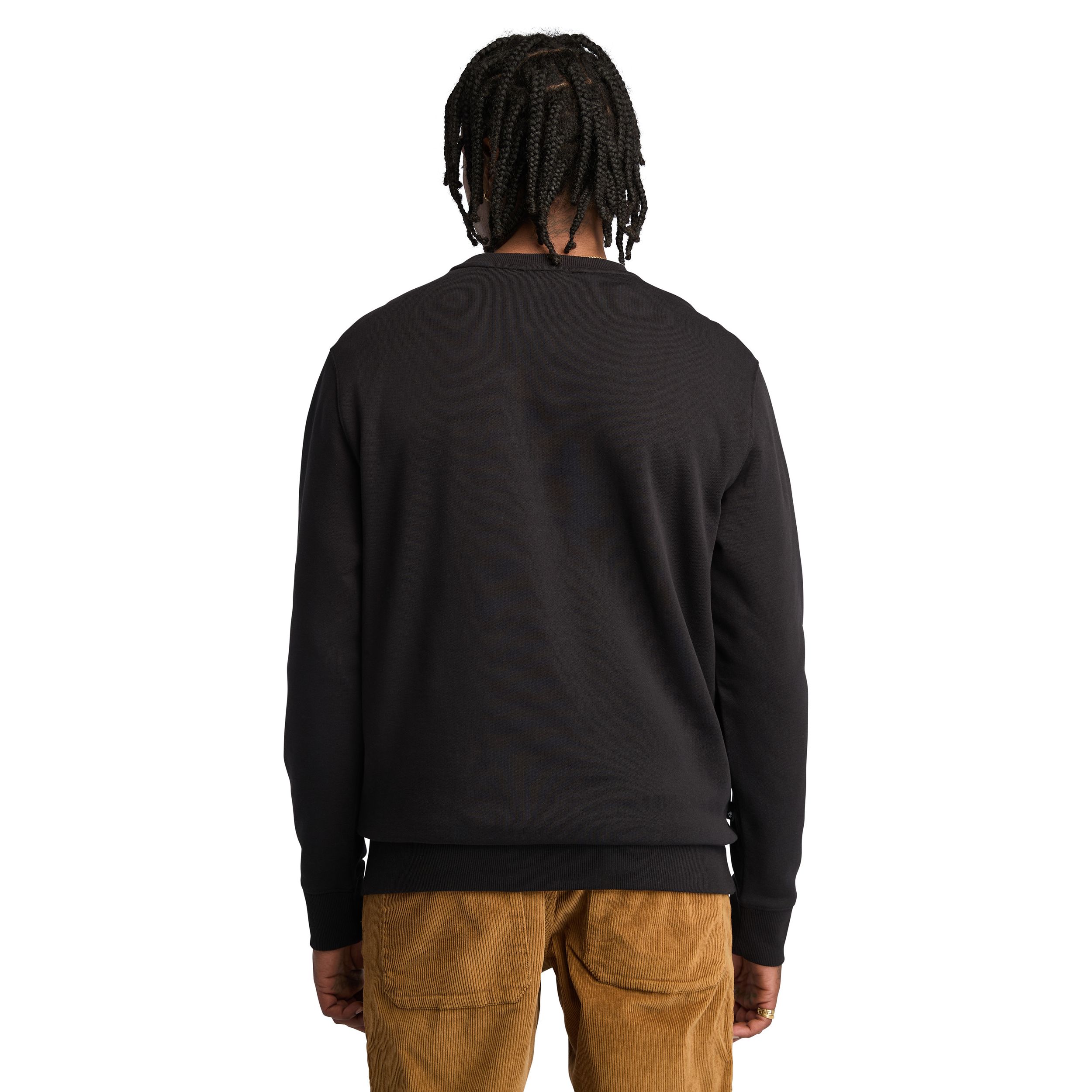Timberland Men's Linear Logo Crewneck Fleece Sweatshirt
