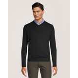 Denver Hayes Men's Soft Cotton V-Neck Sweater Front_Flat