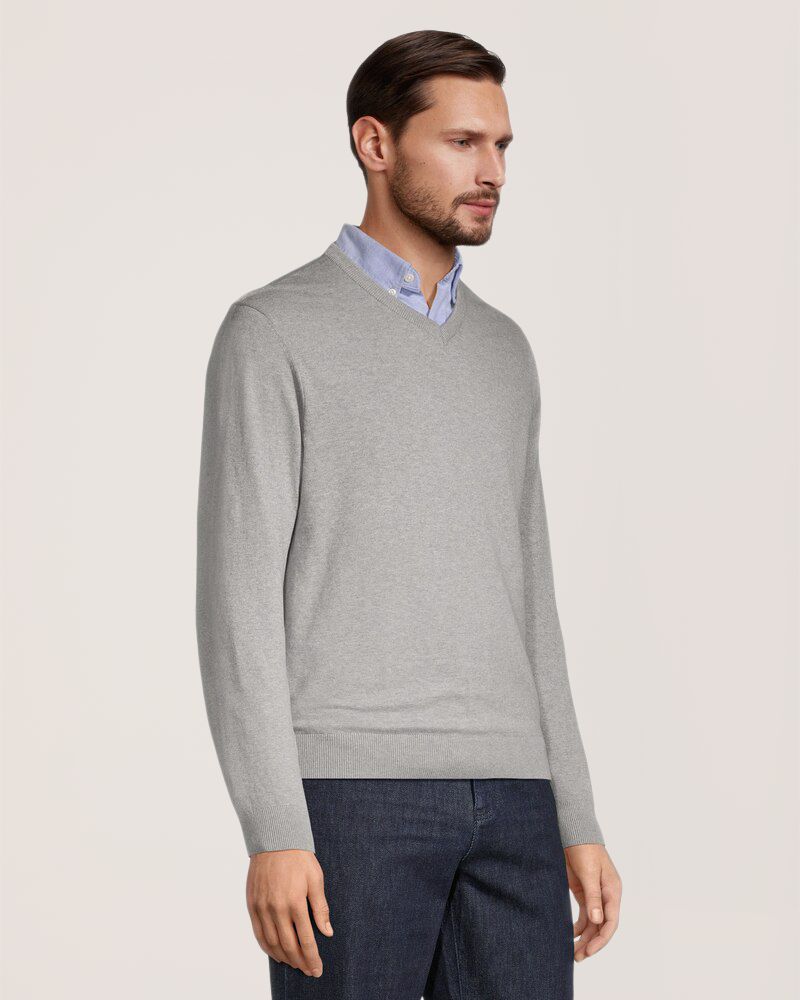 Denver Hayes Men's Soft Cotton V-Neck Sweater