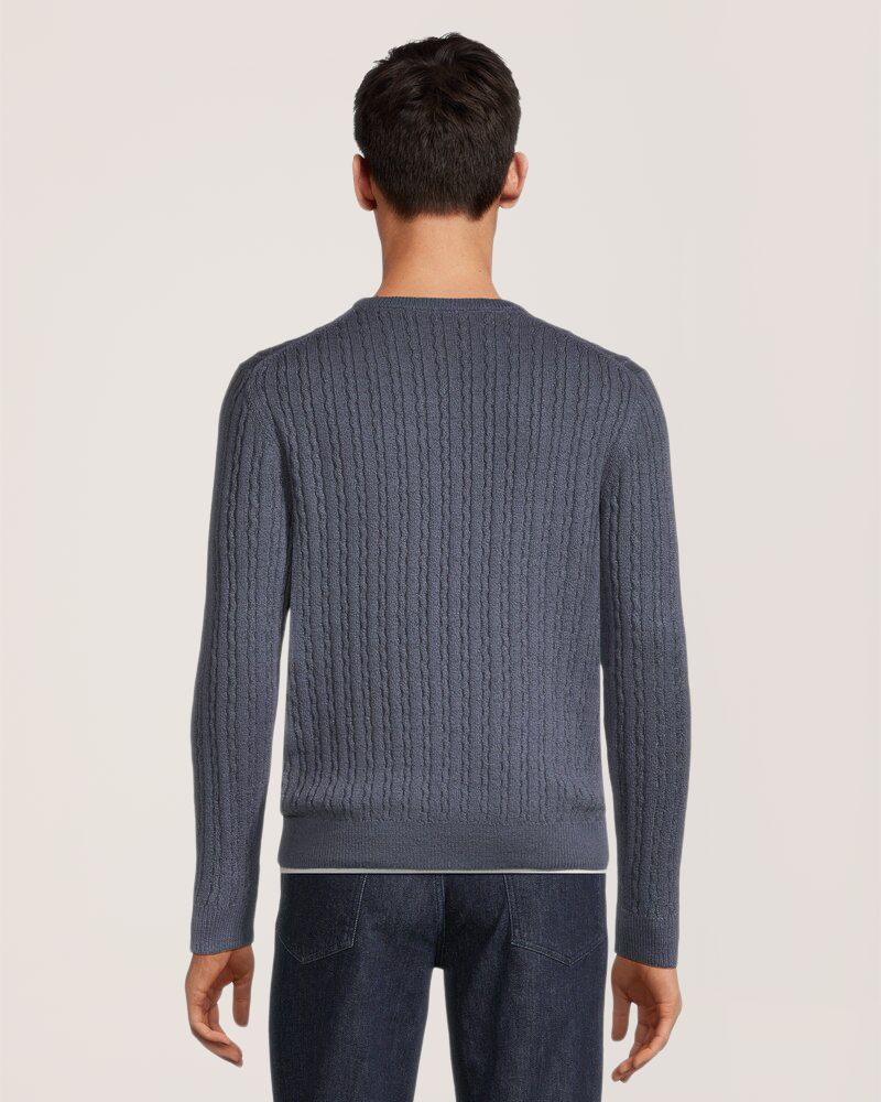 Denver Hayes Men's Lofty Cable Crewneck Sweater