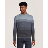 Denver Hayes Men's Lofty Ombre Stripe Crewneck Sweater Front_Flat