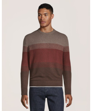 Denver Hayes Men's Lofty Ombre Stripe Crewneck Sweater