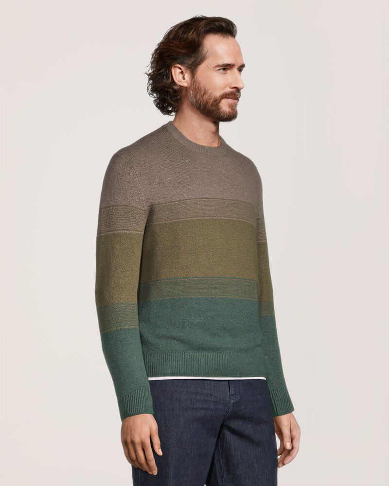 Denver Hayes Men's Lofty Ombre Stripe Crewneck Sweater