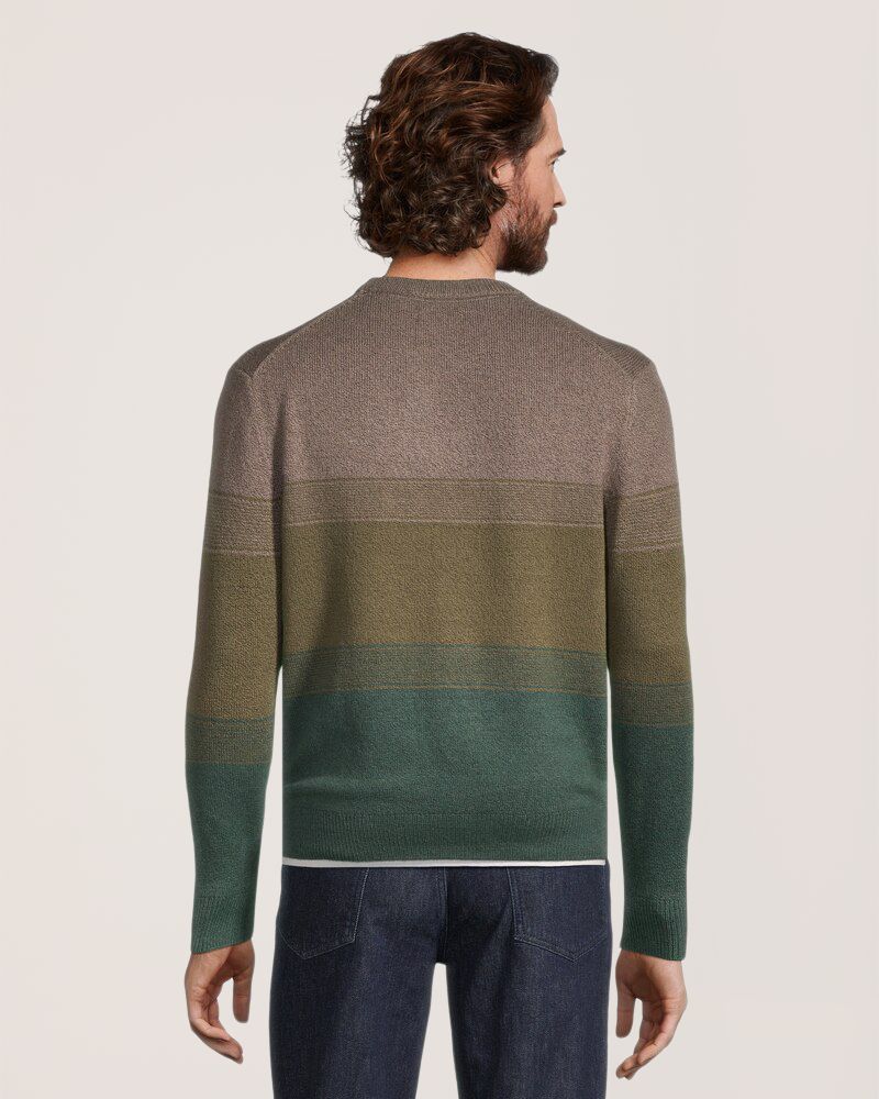 Denver Hayes Men's Lofty Ombre Stripe Crewneck Sweater
