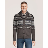 WindRiver Men's Heritage Fair Isle Cardigan Sweater Front_Flat