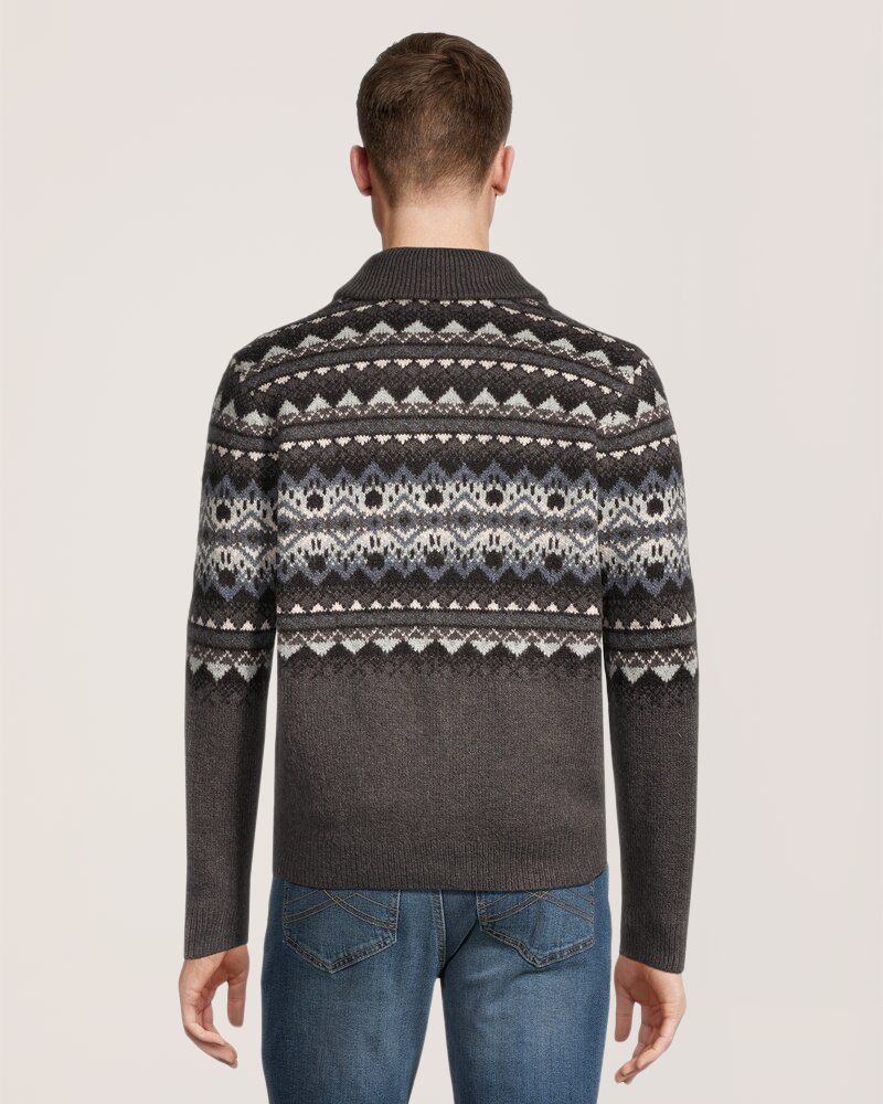WindRiver Men's Heritage Fair Isle Cardigan Sweater