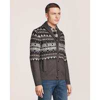 Chandail cardigan à motif jacquard pour hommes, Heritage, WindRiver Front_Three_Fourths_Angled_Right
