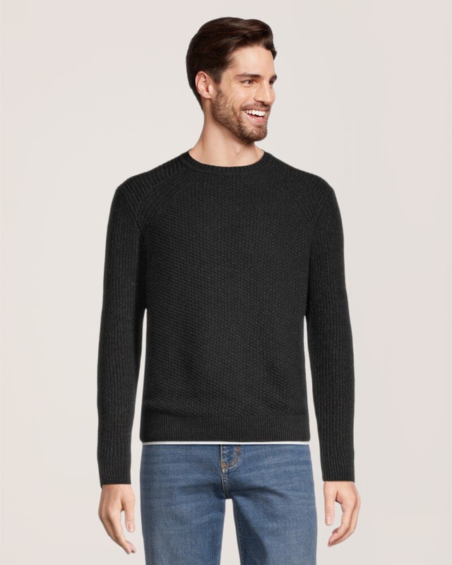 Denver Hayes Men's Moss Stitch Crewneck Sweater