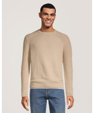 Denver Hayes Men's Moss Stitch Crewneck Sweater