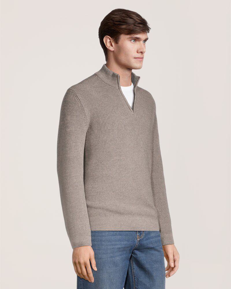 Denver Hayes Men's Shaker Quarter Zip Mock Neck Sweater | Mark's