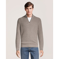 Denver Hayes Men's Shaker Quarter Zip Mock Neck Sweater Front_Flat