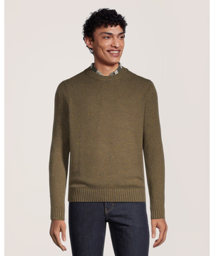 Chandail texturé à fil à boutons avec encolure ras du cou pour hommes, Heritage, WindRiver