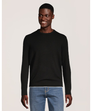 Chandail en mélange de cachemire et de laine mérinos à col ras du cou pour hommes, Denver Hayes