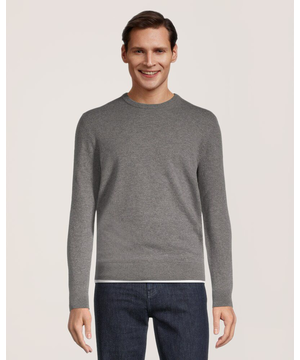 Chandail en mélange de cachemire et de laine mérinos à col ras du cou pour hommes, Denver Hayes