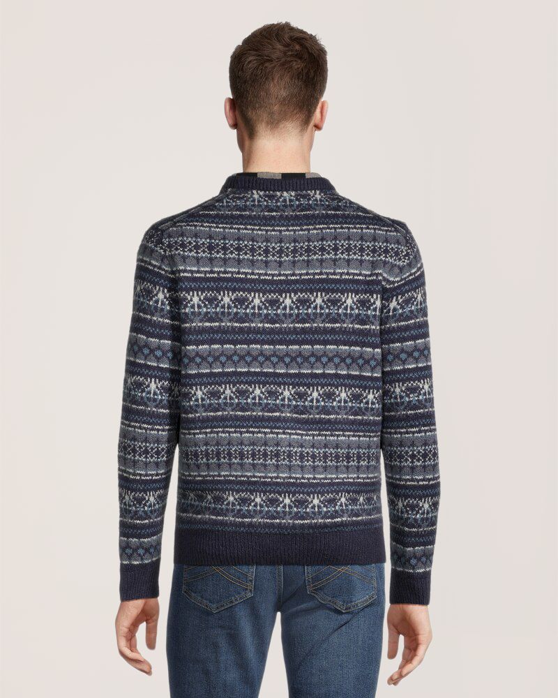 Chandail à motif jacquard et à encolure ras du cou pour hommes, Heritage, WindRiver