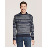 Chandail à motif jacquard et à encolure ras du cou pour hommes, Heritage, WindRiver Front_Flat