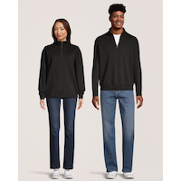 Denver Hayes Men's Quarter Zip Mock Neck Fleece Sweatshirt Front_Flat