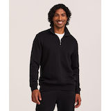 Denver Hayes Men's Quarter Zip Mock Neck Fleece Sweatshirt Front_Flat
