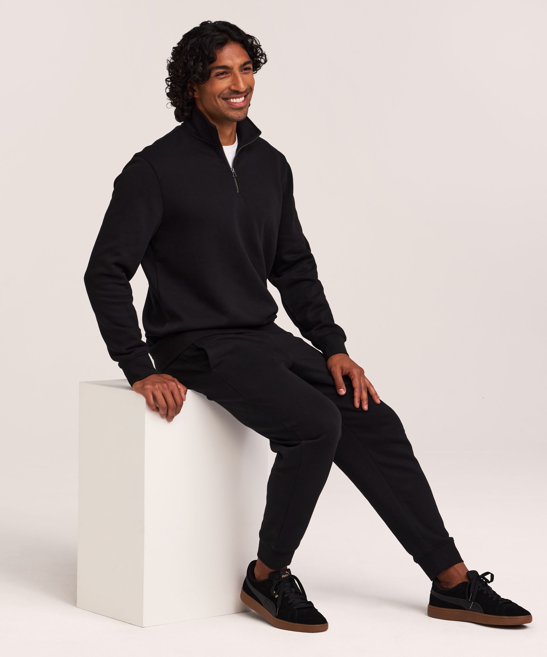 Chandail en molleton à glissière 1/4 et à col cheminée pour hommes, Denver Hayes