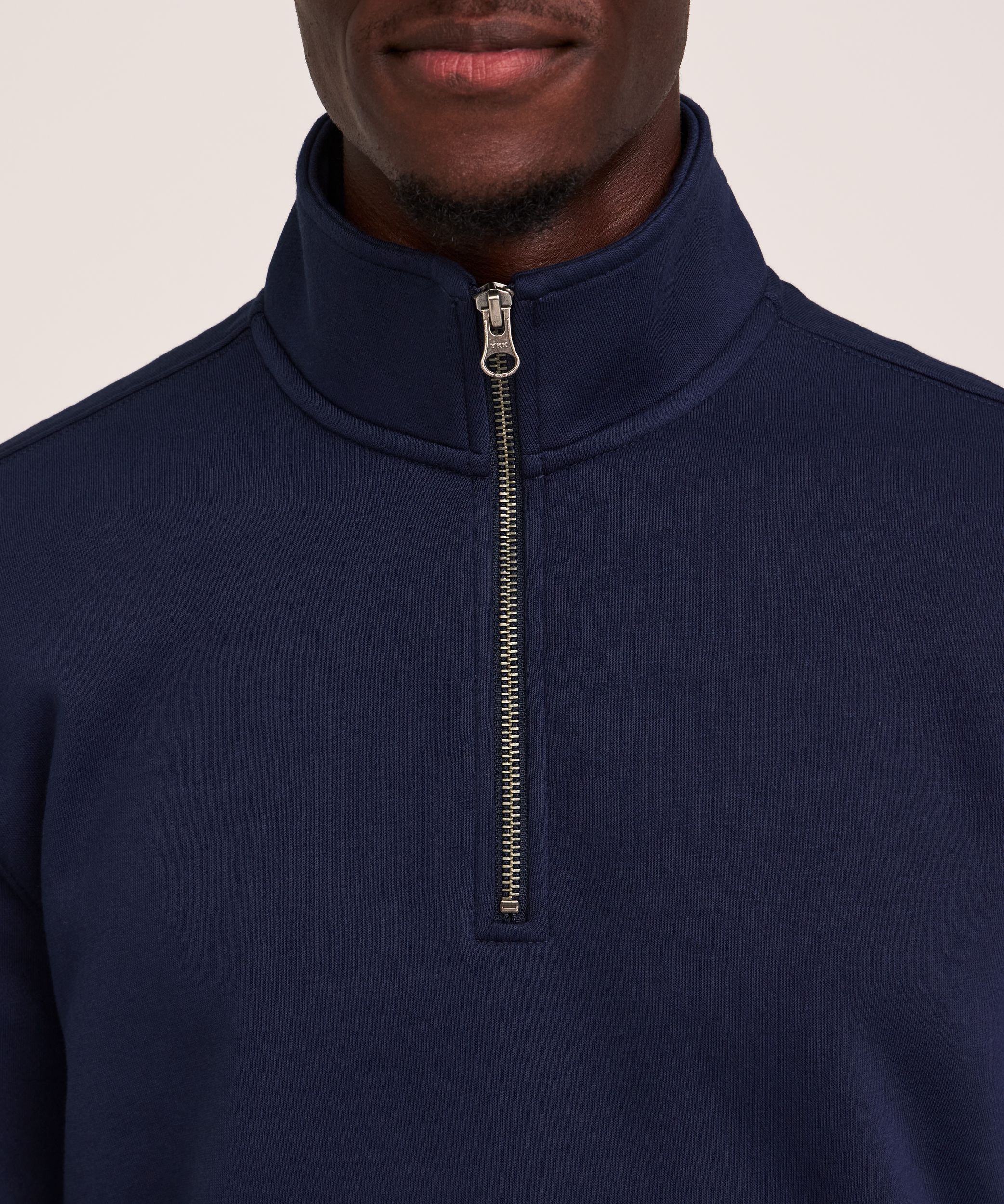 Denver Hayes Men's Quarter Zip Mock Neck Fleece Sweatshirt