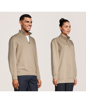 Denver Hayes Men's Quarter Zip Mock Neck Fleece Sweatshirt