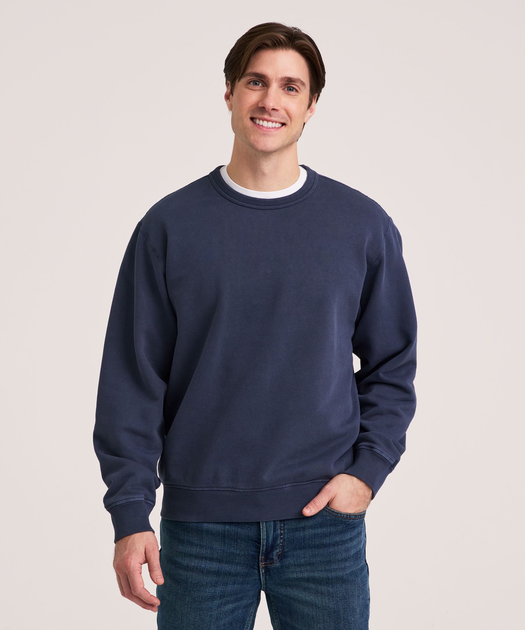 Chandail en molleton de coton original avec col ras du cou pour hommes, WindRiver