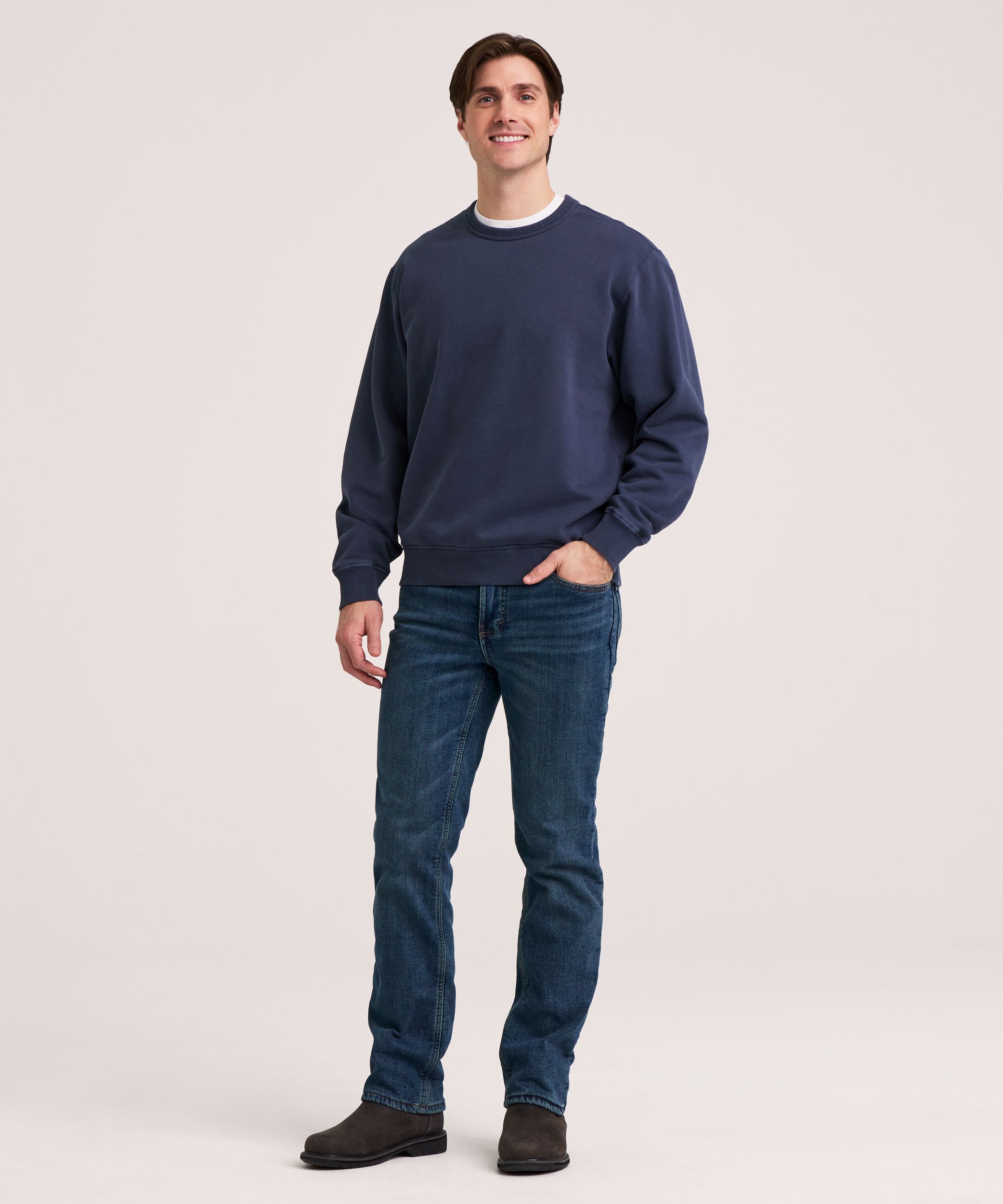 Chandail en molleton de coton original avec col ras du cou pour hommes, WindRiver
