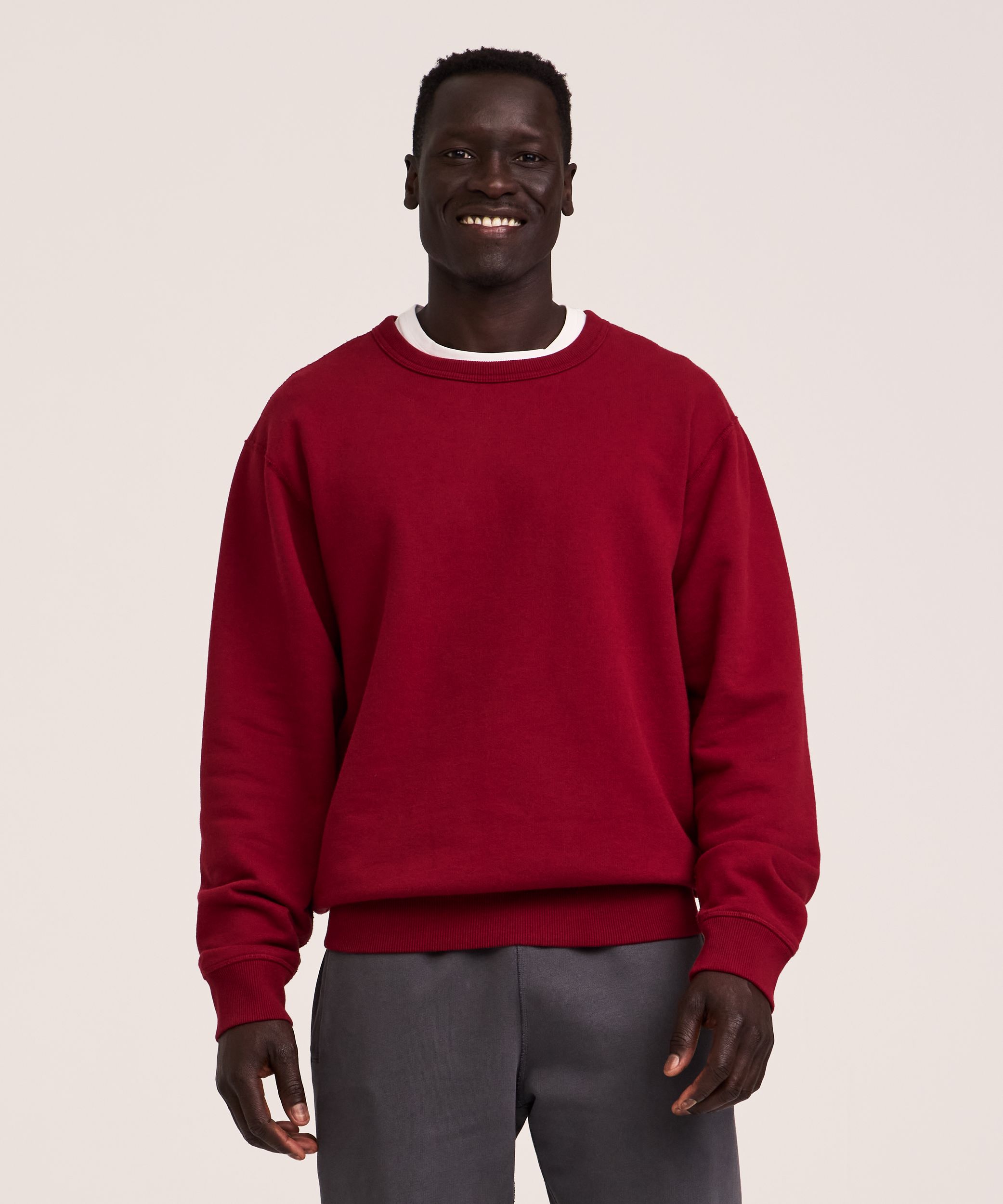 Chandail en molleton de coton original avec col ras du cou pour hommes, WindRiver