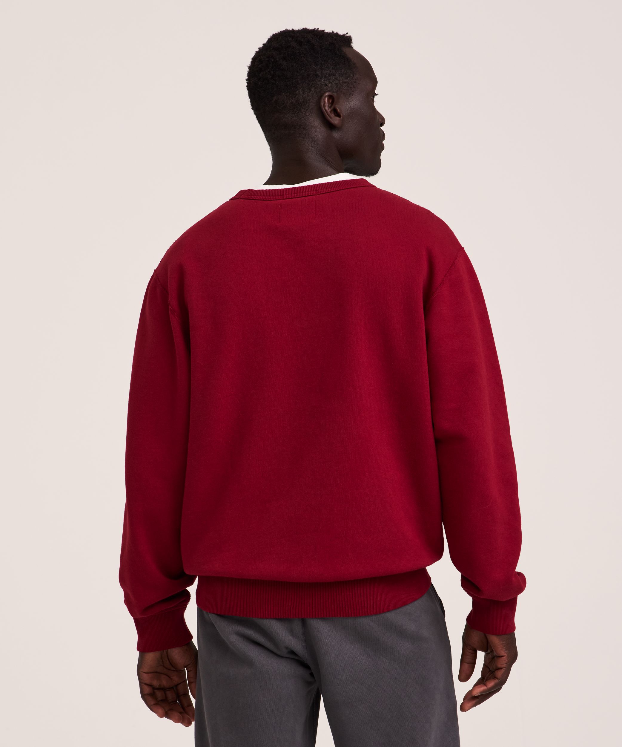 Chandail en molleton de coton original avec col ras du cou pour hommes, WindRiver