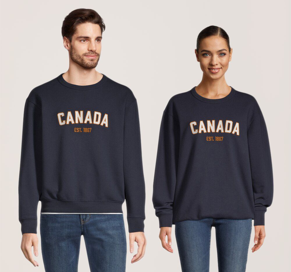 WindRiver Unisex Canada Original Fleece Embroidered Crewneck Sweatshirt