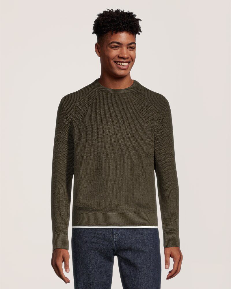 Chandail à encolure ras du cou et à mailles perlées pour hommes, Denver Hayes